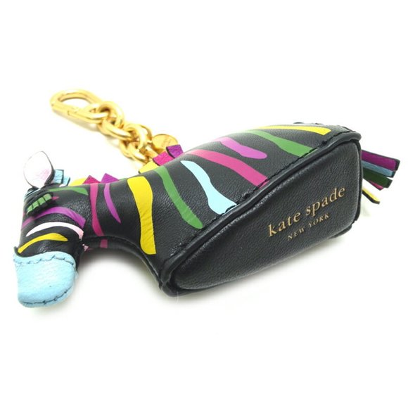 KATE SPADE Ziggy Zebra Embellished Bag Charm Women's/Men's Leather Multi - Picture 3 of 6